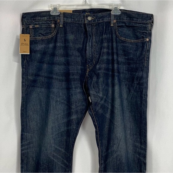 Polo Ralph Lauren The Hampton Relaxed Straight Fit Blue Jeans New Size 42/30 - Picture 5 of 7